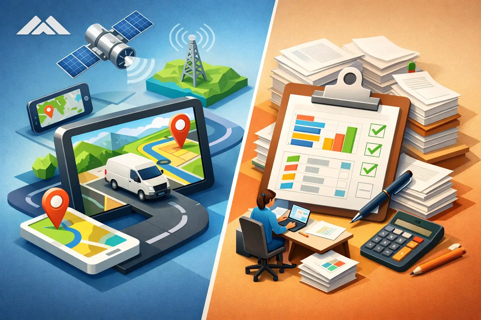 GPS frota versus planilhas manuais